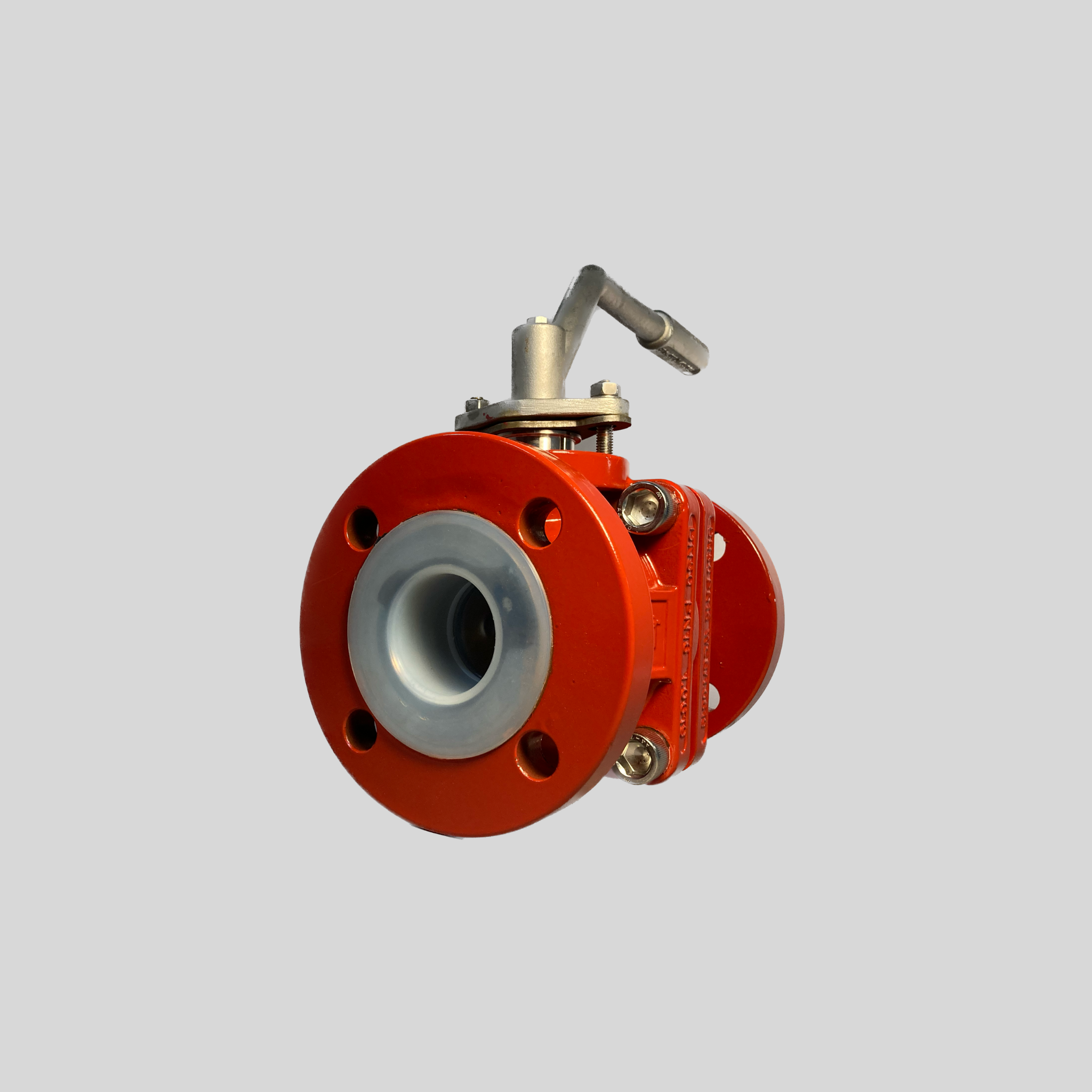 PFA Lined Ball Valve DN 100 DN 100 - Spring-loaded shaft seals maintain leak-proof tightness without upkeep. - High quality industrial valve by GFT9